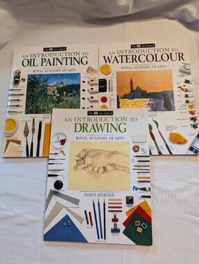 The DK Art School Set Of 3 Books, Drawing, Oil & Watercolor Painting Brand New